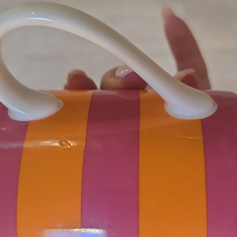 Kate Spade New York & Lenox Pink/Orange Striped "E" Wickford Red Letter Day Mug - Picture 4 of 5